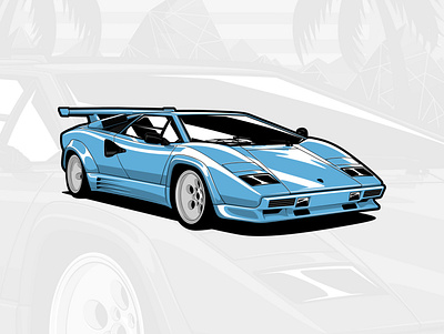 Lamborghini Countach art artwork automobile car design drawing graphicdesign illustration logo vector