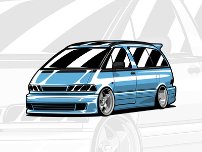 Toyota Previa / Estima art auto automotive branding car cardrawing carillustration cars design drawing estima illustrated illustration logo previa toyota vector vehicle