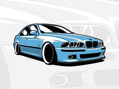 BMW E39 M5 art automobile automotive bmw car cars design drawing e39 illustration logo m5 style vector