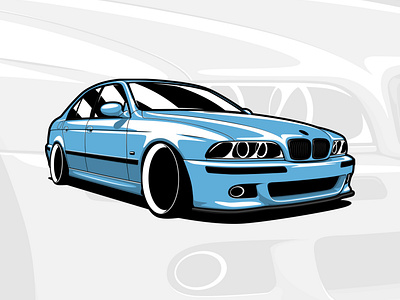BMW E39 M5 art automobile automotive bmw car cars design drawing e39 illustration logo m5 style vector