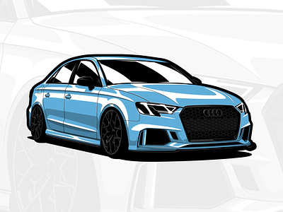 Audi RS3 art audi automobile automotive car design drawing graphic design illustration logo rs rs3 vector vehicle