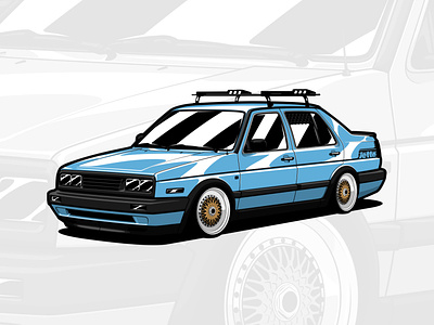 VW Jetta MK2 art auto automobile automotive automotiveart car cardesign cardrawing classic design drawing illustration jetta logo stance vector volkswagen vw