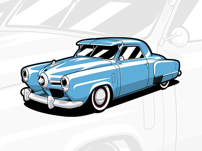 1950s Studebaker Champion Coupe 1950s art automotive car champion design drawing drive illustration logo oldschool retro studebaker vector