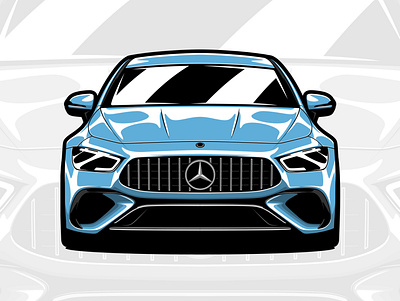 Mercedes-Benz AMG GT63 S E Performance amg art auto automotive benz car design drawing front gt illustration logo mercedes modern unique vector