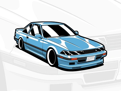 Toyota Soarer Z20 art car classic design drawing illustration japan jdm logo soarer toyota vector