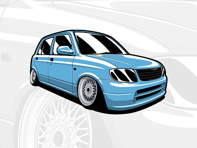 Daihatsu Mira Cuore L700 art automotive car cuore daihatsu design drawing illustration japan jdm logo mira vector