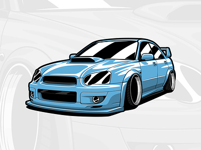 Subaru Impreza WRX STI art auto automotive branding car design drawing illustration impreza jdm logo sti subaru vector wrx