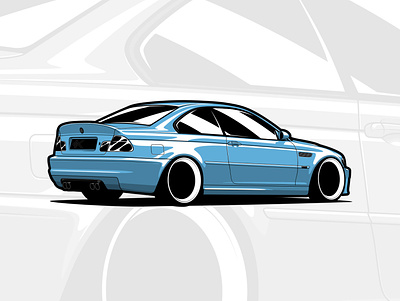 BMW E46 M3 art automobiles automotive bmw car design drawing e46 illustration logo m3 vector