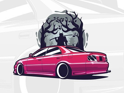 Toyota Chaser JZX100 art automobile automotive car carart chaser design drawing illustration japan jdm logo toyota vector