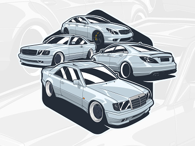 Mercedes Benz Model Compilation amg art automotive benz branding car cars classic cls design drawing illustration logo mercedes mercedesbenz tshirt vector vehicle w218 w219