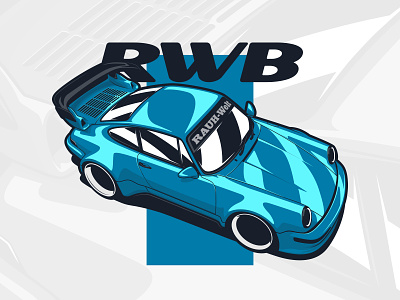 Porsche 911 by RWB 911 art automotive car car art design drawing illustration logo porsche rauhwelt rwb vector