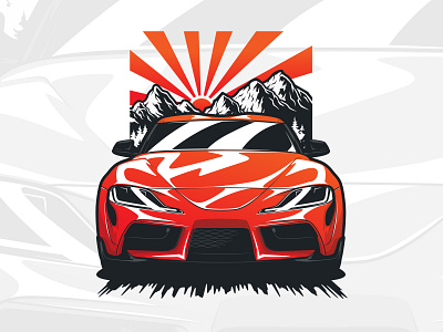 Toyota Supra MKV adobe art car design drawing illustration japan jdm logo mark 5 supra toyota vector