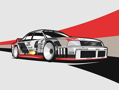Audi Quattro 90 IMSA GTO art audi audi 90 audi imsa car design drawing gto illustration imsa livery logo quattro race car racing vector