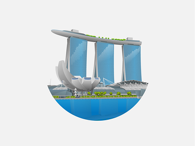 Marina Bay Sands, Singapore art drawing hotel illustration marinabay singapore travel vector
