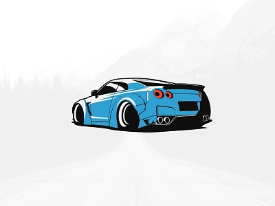 Nissan GTR Illustration art artwork car digital drawing drive gtr illustration nissan vector