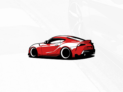Toyota Supra 2020 art artwork auto automobile automotive branding car design digital drawing drive graphic graphicdesign illustration logo logotype mark supra toyota vector