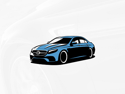 Mercedes-Benz E63 Illustration art artwork auto automobile automotive car design drawing drive graphic graphicdesign illustration logo vector