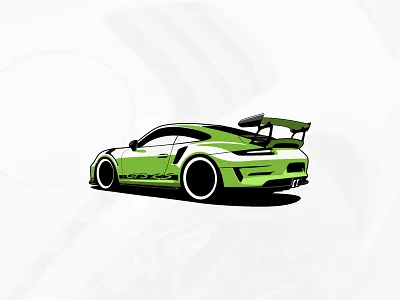 Porche GT3 RS Illustration art artwork automobile car design digital drawing drive graphic graphicdesign gt3 illustrated illustration logo porsche race rs sport supercar vector