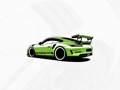 Porche GT3 RS Illustration art artwork automobile car design digital drawing drive graphic graphicdesign gt3 illustrated illustration logo porsche race rs sport supercar vector