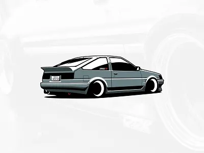 Toyota Corolla AE86 ae86 art artwork auto automobile automotive car design drawing drift drive graphic graphicdesign illustration initiald japan logo toyota vector