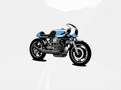 Cafe racer motorbike illustration