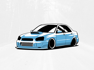 Subaru Impreza Illustration art artwork auto automobile branding car design drawing drive graphic graphicdesign illustrated illustration impreza logo logotype subaru typography vector wrx