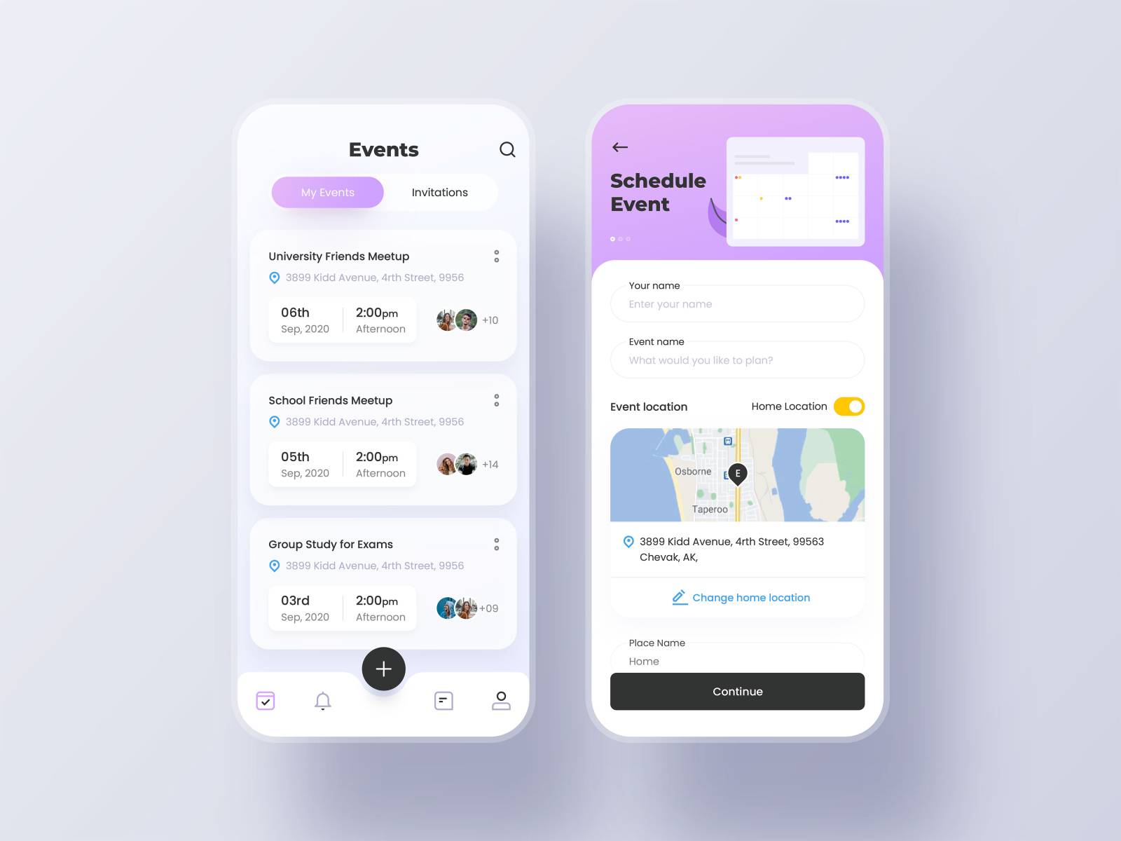 Event Scheduling App by Saad Jameel on Dribbble