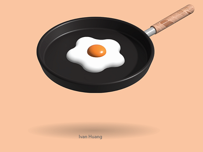 3D Pan with egg design graphic design illustration photoshop