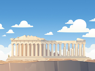 Athens ancient architecture athens greece hopper illustration travel vector