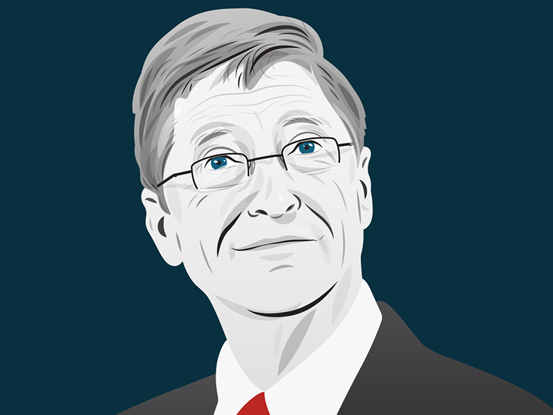 Bill Gates portrait for Business Insider by Mike Nudelman on Dribbble