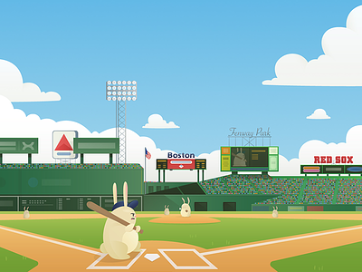 Boston illustration for Hopper baseball boston drawing fenway hopper illustration sports travel vector