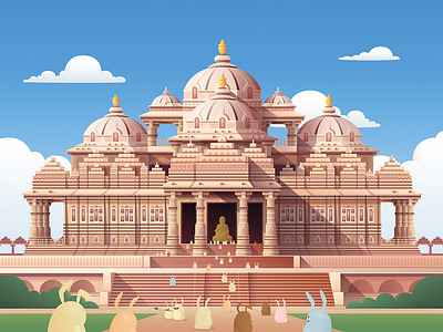 Ahmedabad, India illustration for Hopper hopper illustration illustrator landscape travel vector vector drawing vector illustration