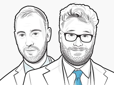 Seth Rogen and Evan Goldberg vector illustration celebrity editorial illustration face hollywood illustration illustrator portrait vector vector illustration