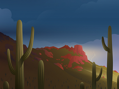 Phoenix, AZ vector illustration arizona cactus desert drawing hopper illustration illustrator landscape travel vector
