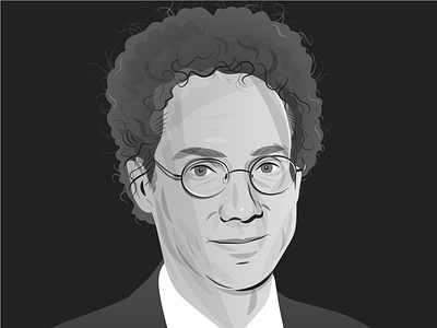 Malcolm Gladwell portrait drawing editorial art illustration illustrator portrait vector