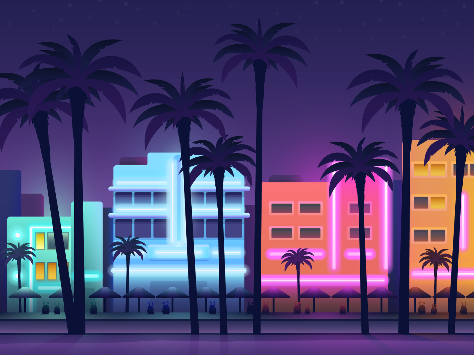 South Beach, Miami for Hopper by Mike Nudelman on Dribbble