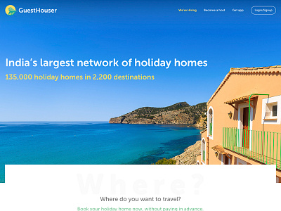 Guesthouser Homepage homepage design homestay page interaction design ui ux website design