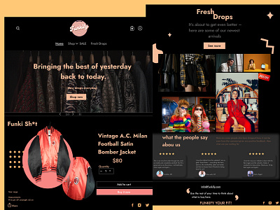 Funkify vintage clothing - landing page adobe xd app branding clothing design figma graphic design icon illustration logo ui vintage website