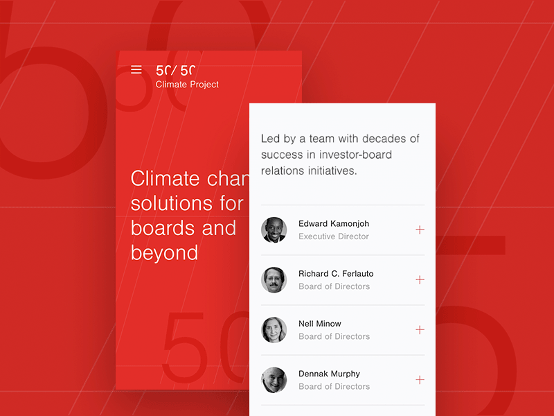 50/50 Climate Project app branding design interaction logo mobile responsive ui ux