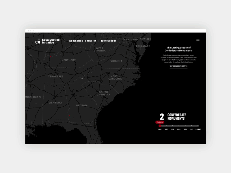 Segregation in America Interactive Website animation design graphic design interactive interactive map map typography ui ux web website