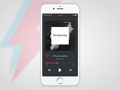 Day 09 — Music Player app challenge daily david bowie free ios player sketch ui