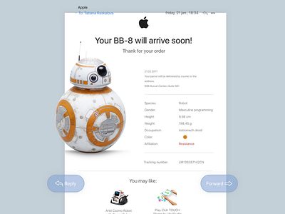 Day 17 — Email Receipt challenge daily email free sketch star wars ui
