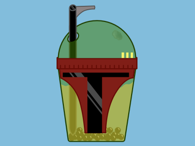 The Dented Lid boba icon iconography illustration milk tea star wars