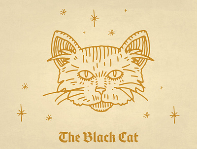 The Black Cat bad luck black cat blackletter branding cat cat illustration design friday 13th icon iconography illustration illustrator ipad pro luck procreate promotional design tattoo typography unlucky
