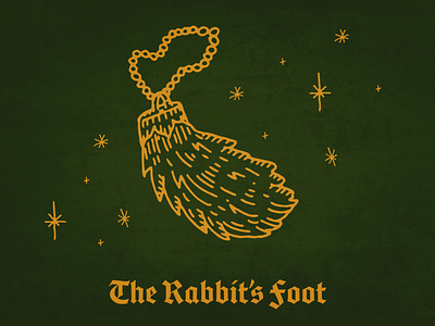 The Rabbit's Foot blackletter branding bunny design foot friday the 13th good luck icon iconography illustration illustrator ipad pro luck lucky procreate promotional design rabbit st.patrick typography