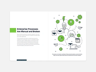 Enterprise Processes are Manual & Broken adobe illustrator ai communication conflict design ebook enterprise gears illustration intelligent automation layout low code mendix spot illustration systems tech technology typography vector vector illustration