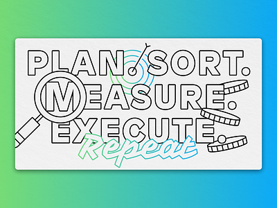 Plan. Sort. Measure. Execute. analyst business design development digital email email header figma financial gradient illustration low code magnify glass measure mendix money roi target technology typography