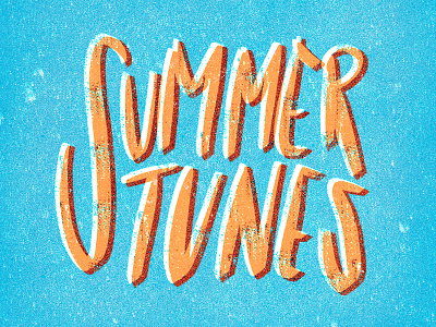 Summer Tunes hand lettering hand rendered type illustrated type music shirt design summer summer lettering summer tunes tunes typography