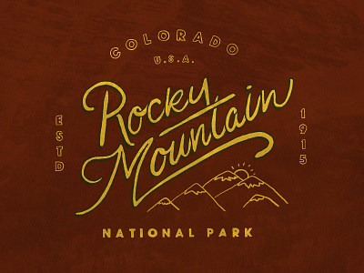 Rocky Mountain branding design digital lettering hand lettering hand rendered type illustrated type illustration ipad pro lettering logo national park national park badge procreate rocky mountain script summer lettering typography vintage design