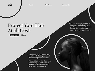 Wito - Hair Care ( Product ) Website black black white design graphic design homepage typography ui ux web web design